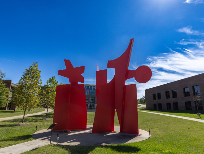sculpture in mcc courtyard
