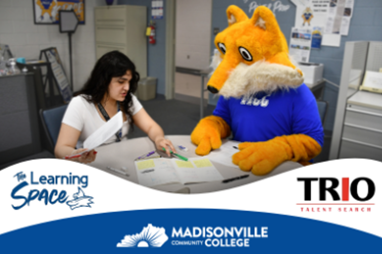 Pathfinder being advised in the The Learning Space sponsored by TRIO.
