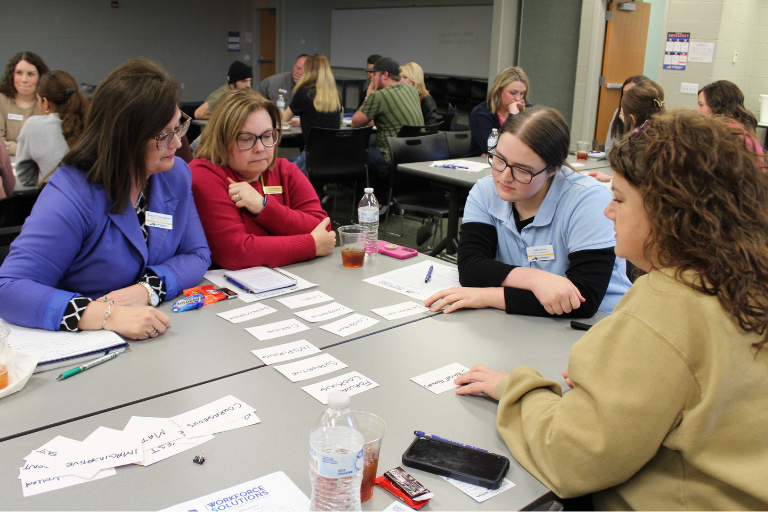 group at a table working together